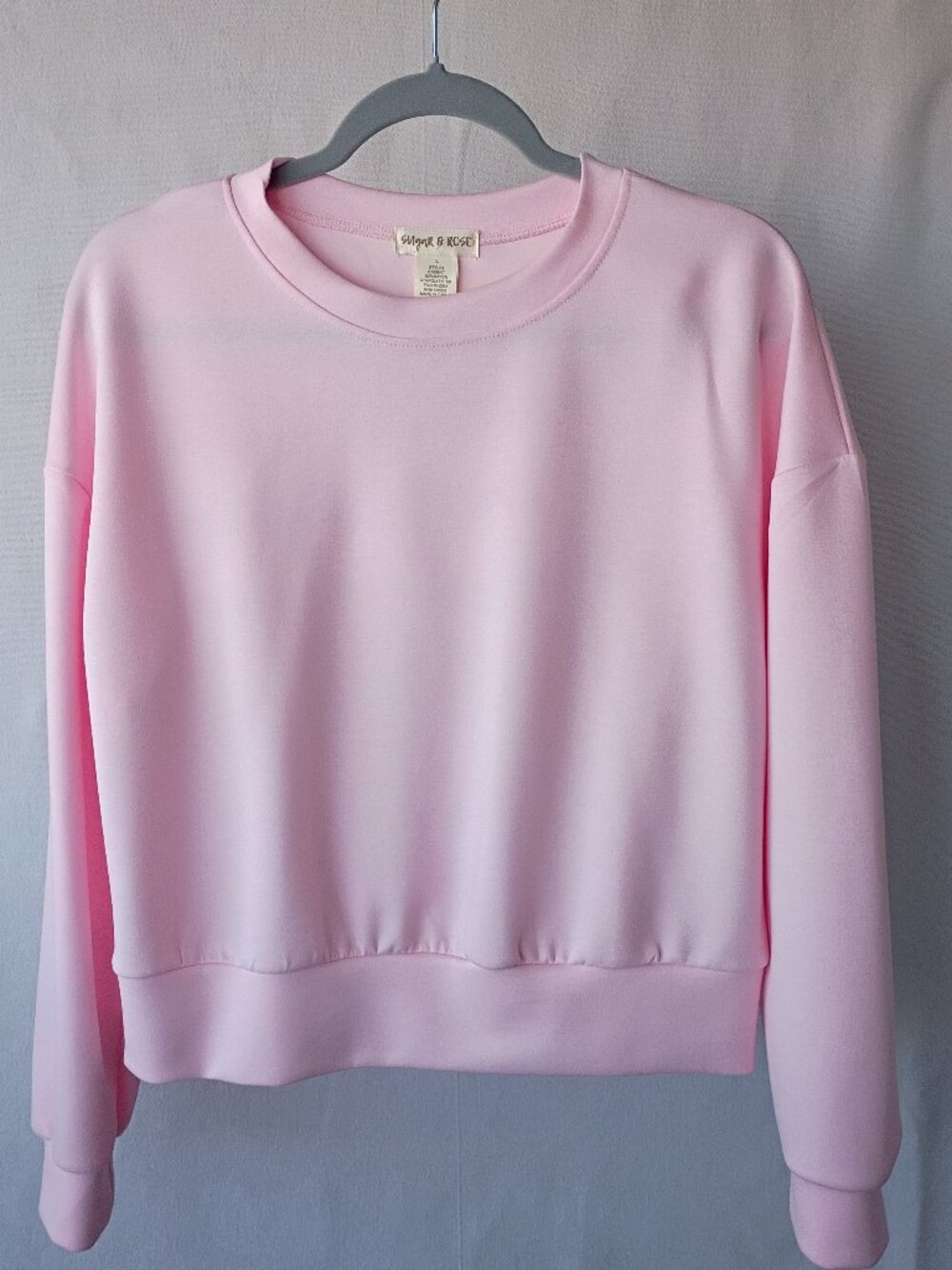 Sugar & Rose Pink Crewneck Sweatshirt Pullover Womens L